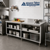 Thumbnail image #2 for Advance Tabco Special Value Series Economy 108-Inch x 24-Inch 16-Gauge 304 Stainless Steel Open Base Work Table with 5-Inch Backsplash and Mid Shelf