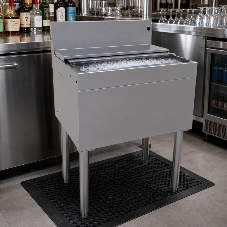 Product image #2 for Glastender Underbar Stainless Steel Ice Bin with 10-Circuit Cold Plate, 67 lb Capacity