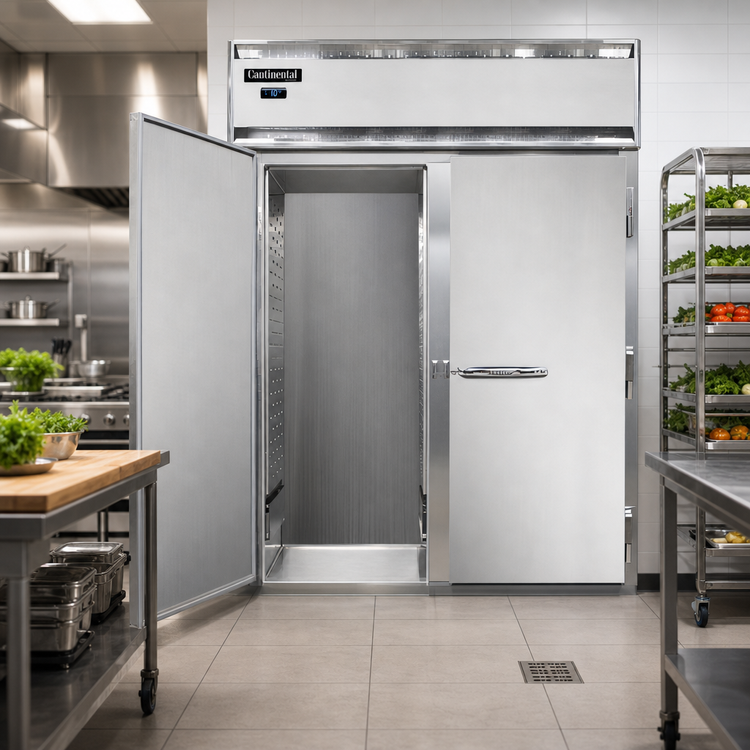 Product image #2 for Continental Refrigerator D2FINSS Designer Line 2-Section Roll-In Freezer with Stainless Steel Exterior & Interior