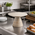 Thumbnail image #3 for American Metalcraft Hampton Collection Sun-Bleached Ribbed Round Wood Buffet Pedestal Riser, 7-1/4 Inches High
