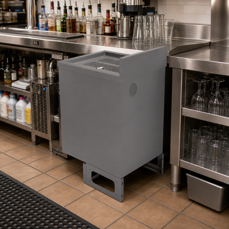 Product image #2 for BK Resources Open Front Underbar Drainboard Cabinet Base with 4-Inch Riser, 18 x 21-1/4 x 34 Inches
