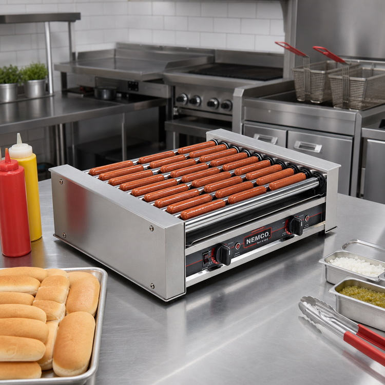 Product image #2 for Roll-A-Grill 6-Roller Hot Dog Grill, 10-Hot-Dog Capacity, 200 Hot Dogs/Hour, 120V