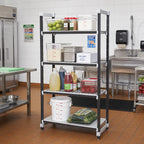Thumbnail image #2 for Cambro Camshelving® Elements EXU215472VS4480 4-Tier Stationary Polymer Shelving Unit, 21 x 54 x 72 in, 3 Vented + 1 Solid, Gray