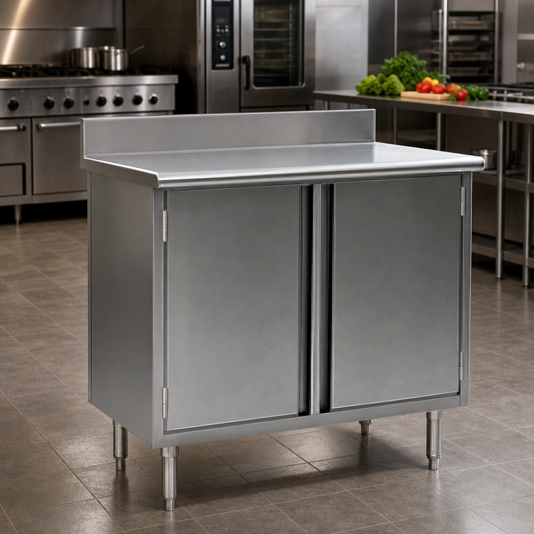 Product image #2 for Eagle Spec-Master 60-Inch Wide x 30-Inch Deep Enclosed Work Table with Hinged Doors and 4-1/2-Inch Backsplash