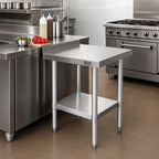 Thumbnail image #2 for John Boos Stallion EFT8-3612SSK Stainless Steel Filler Table, 12 x 36 in, 18-Gauge 400 Series Top, 1-1/2 in Backsplash, Adjustable Undershelf