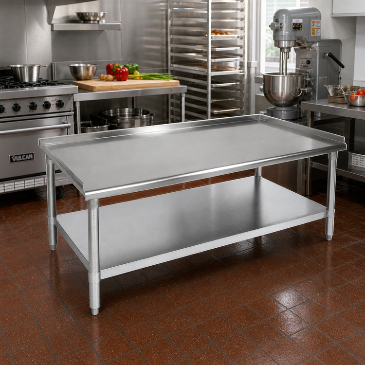 Product image #2 for John Boos 15-Inch x 30-Inch x 24-Inch Stainless Steel Equipment Stand with 16-Gauge Top and Adjustable Undershelf