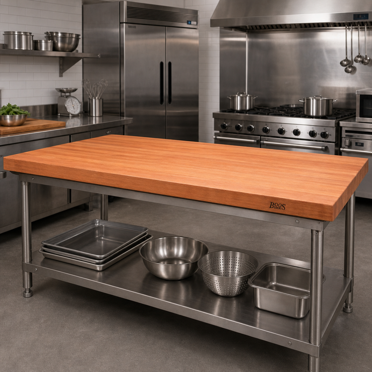 Product image #2 for John Boos Boos Block 60-Inch x 36-Inch x 3-Inch American Cherry Edge Grain Kitchen Countertop