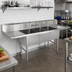 Thumbnail image #2 for John Boos B Series 3-Compartment Stainless Steel Sink with Dual Drainboards