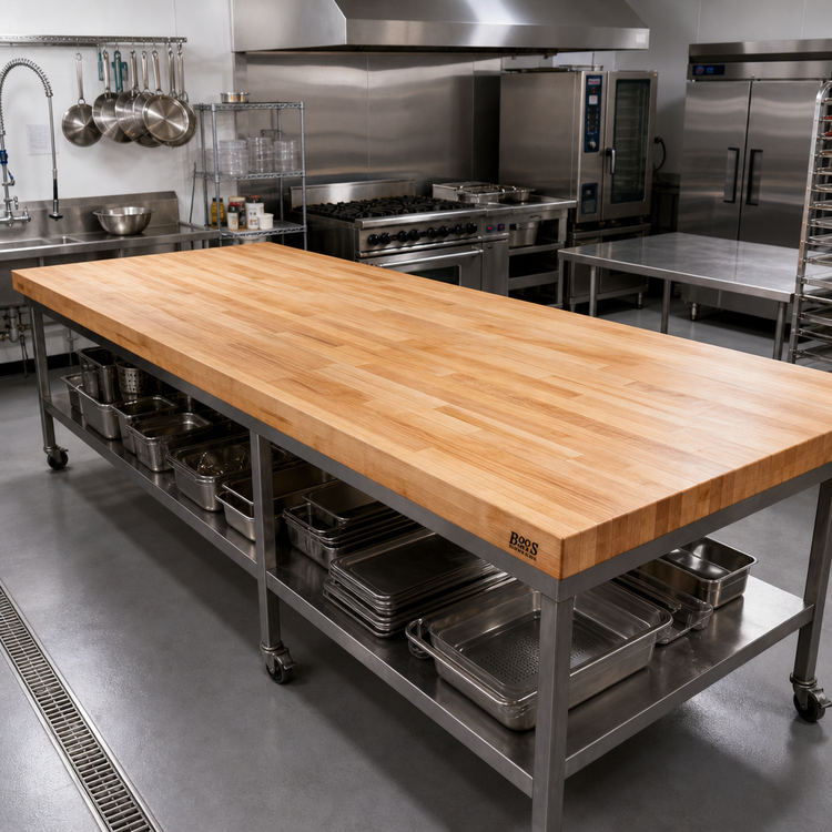 Product image #2 for John Boos 144-Inch x 42-Inch Northern Hard Rock Maple Wood Work Table Top