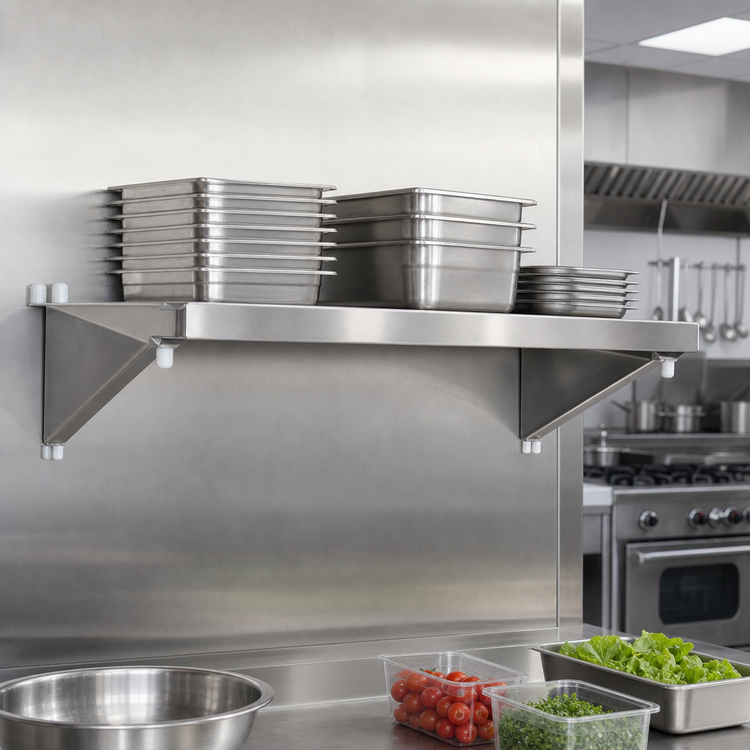Product image #2 for 21 Inch Heavy Duty Double Knob Shelf C Bracket for Cantilevered Shelving, Stainless Steel