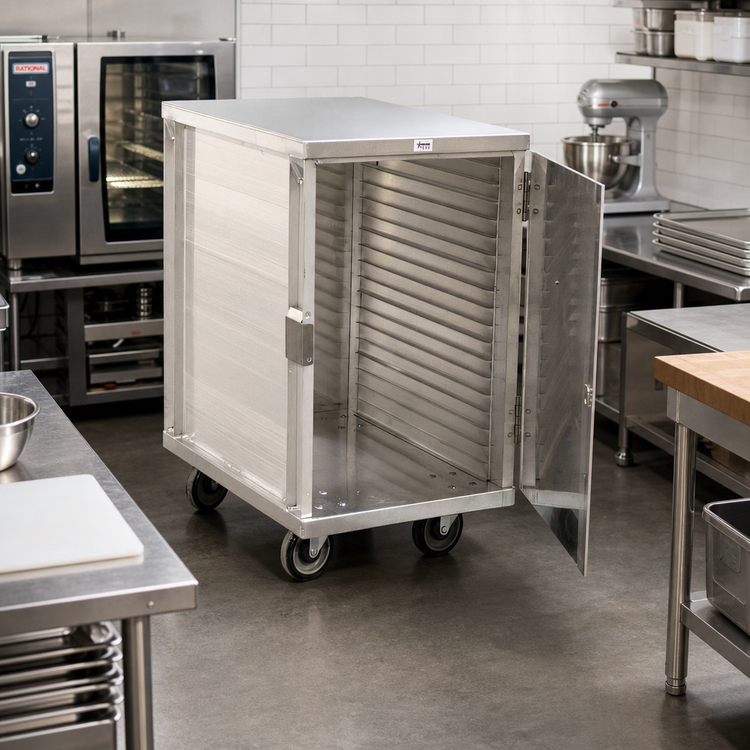 Product image #2 for Omcan Mobile Enclosed Aluminum Pan Rack Cabinet, 20-Tier for 18 x 26 Inch Pans