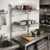 Thumbnail image #2 for Wall-Mounted Cantilever Double Shelf Wire Shelving Unit, 36 x 21 Inches