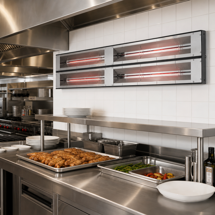Product image #2 for Hatco Glo-Ray 36-Inch Dual Infrared Strip Heater, 6-Inch Spacer, Aluminum, Unlighted, 2000W