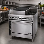 Thumbnail image #2 for Jade Range (Middleby) Titan JTRH-24B-2-36C 36-Inch Heavy-Duty Gas Range with 2 Open Burners, 24-Inch Charbroiler & Convection Oven