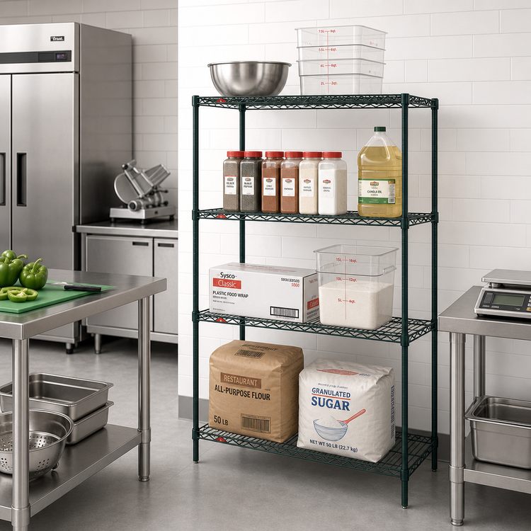 Product image #2 for Metro Super Erecta Add-On Wire Shelving Unit, 24"W x 18"D x 63"H, 4 Shelves, Metroseal 3 Epoxy-Coated
