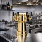 Thumbnail image #2 for Micro Matic USA MTB-4BRKR Mushroom Draft Beer Tower, Countertop, 4-Faucet, Glycol-Cooled, Polished Brass