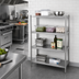 Thumbnail image #2 for John Boos 42-Inch W x 18-Inch D x 36-Inch H Stationary Stainless Steel Dry Storage Shelving Unit with 2 Adjustable Shelves