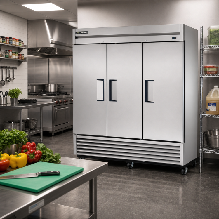 Product image #2 for True T-72-HC Three-Section Reach-In Solid Door Refrigerator