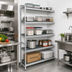 Thumbnail image #2 for Fermostock 5-Tier Corner Expansion Polymer Shelving Unit Kit, 52W x 14D x 83H