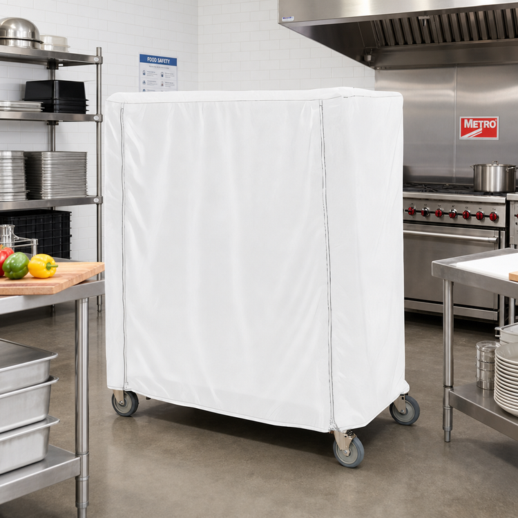 Product image #2 for Metro 60 x 24 x 74 Inch Waterproof Vinyl-Nylon Queen Mary/Banquet Cart Cover