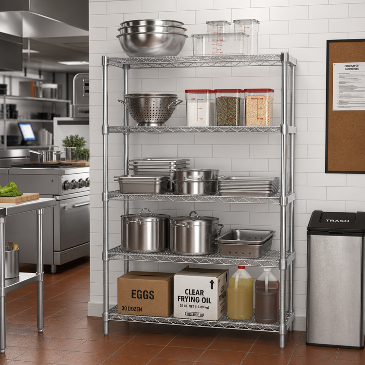Product image #2 for EAGLEbrite 5-Tier Add-On Wire Shelving Unit, 60 x 18 x 74 Inches, Zinc Finish