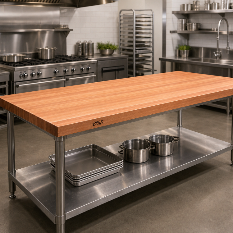 Product image #2 for Boos Block Ultra Premium American Cherry Edge Grain Kitchen Countertop, 144 x 42 x 3 Inches, Varnique Finish