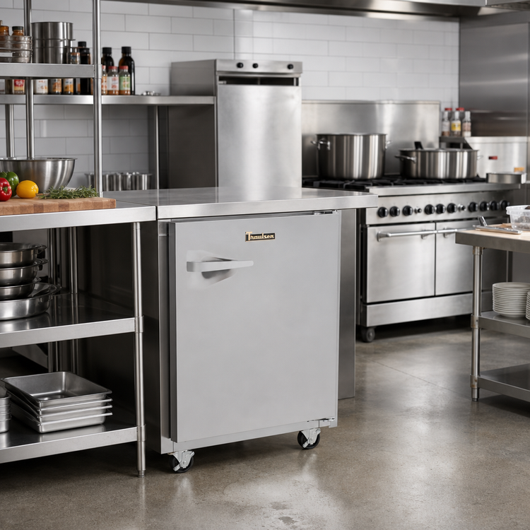 Product image #2 for Traulsen Dealer's Choice 27-Inch Compact Undercounter Freezer, 1-Section, Self-Contained, Right-Hinged Solid Door, Stainless Steel Finished Back