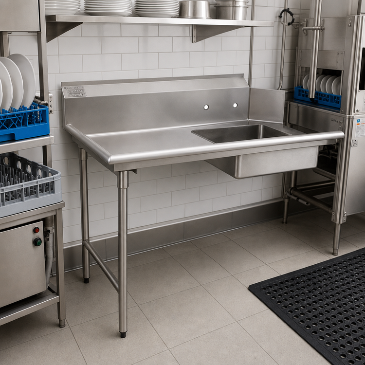 Product image #2 for Eagle Group BlendPort® 36-Inch Straight Soiled Dishtable with Left-to-Right Operation, 16/300 Stainless Steel Top