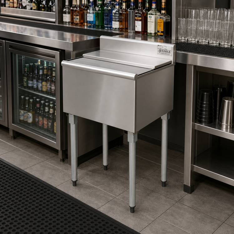 Product image #2 for Eagle 1800 Series 18-Inch Wide x 20-Inch Deep Underbar Ice Chest Unit with 16-Inch Deep Insulated Bin
