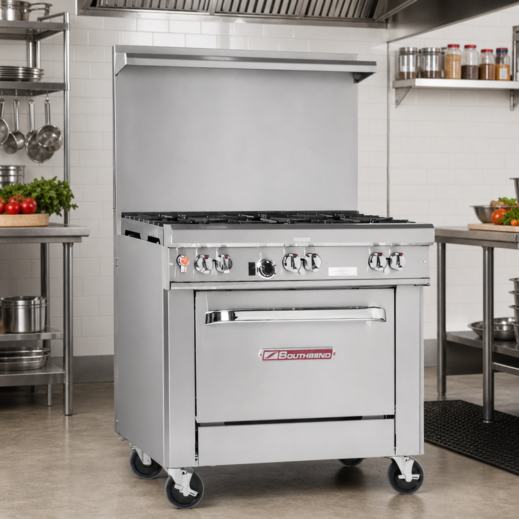 Product image #2 for Southbend Ultimate 36-Inch Gas Restaurant Range with 4 Pyromax Burners and Convection Oven Base
