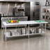 Thumbnail image #2 for Sapphire Manufacturing 120-Inch x 18-Inch 18-Gauge Stainless Steel Work Table with Adjustable Undershelf