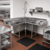 Thumbnail image #2 for John Boos Pro-Bowl 3-Compartment Corner Sink with Dual Drainboards, 58-1/2 x 58-1/2 Inches