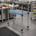 Thumbnail image #2 for QuadPlus 54 x 24 Inch Louvered Blue Polymer Shelf Mat with Chrome Wire Quad-Adjust Frame