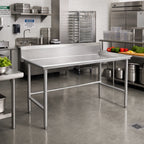 Thumbnail image #2 for Advance Tabco BSR-60 16 Gauge 304 Stainless Steel Sorting Table, 60 x 30 Inches, 10-1/2-Inch Backsplash, 3-Inch Raised Edge