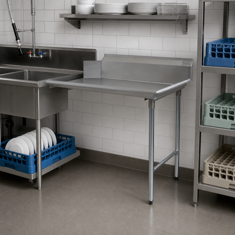 Product image #2 for Eagle Group BlendPort Straight Clean Dishtable, 24 Inch Wide, Right-Hand, 16-Gauge 304 Stainless Steel Top