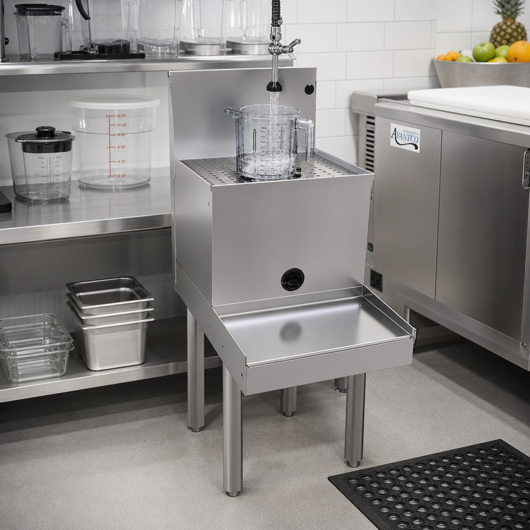 Product image #2 for 14-Inch Wide Freestanding Drainboard Blender Station with Rinser Faucet