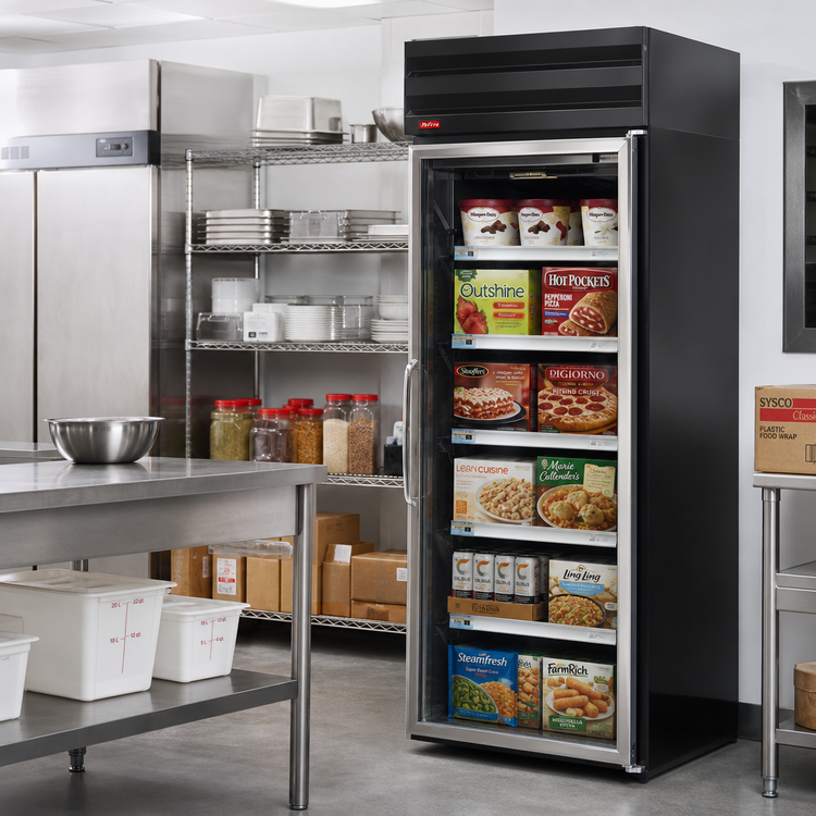 Product image #2 for Howard-McCray Glass Door Frozen Foods Merchandiser Freezer, 22 Cu. Ft., Black