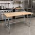 Thumbnail image #2 for BK Resources 72-Inch x 36-Inch Hard Maple Flat Top Work Table with Stainless Steel Open Base