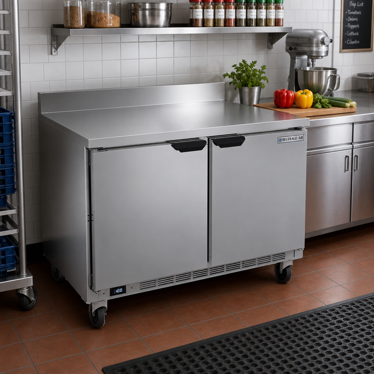 Product image #3 for Beverage-Air WTF48AHC 48-Inch Two-Section Worktop Freezer with Solid Doors
