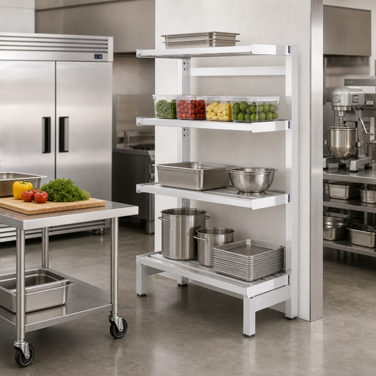 Product image #2 for Channel Manufacturing TT2448 Tubular Cantilever Shelf Section, Aluminum