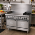 Thumbnail image #2 for Garland GF Starfire Pro 48-Inch Gas Restaurant Range with Flame Failure, 2 Open Burners, 36-Inch Thermostatic Griddle, and 2 Space-Saver Ovens