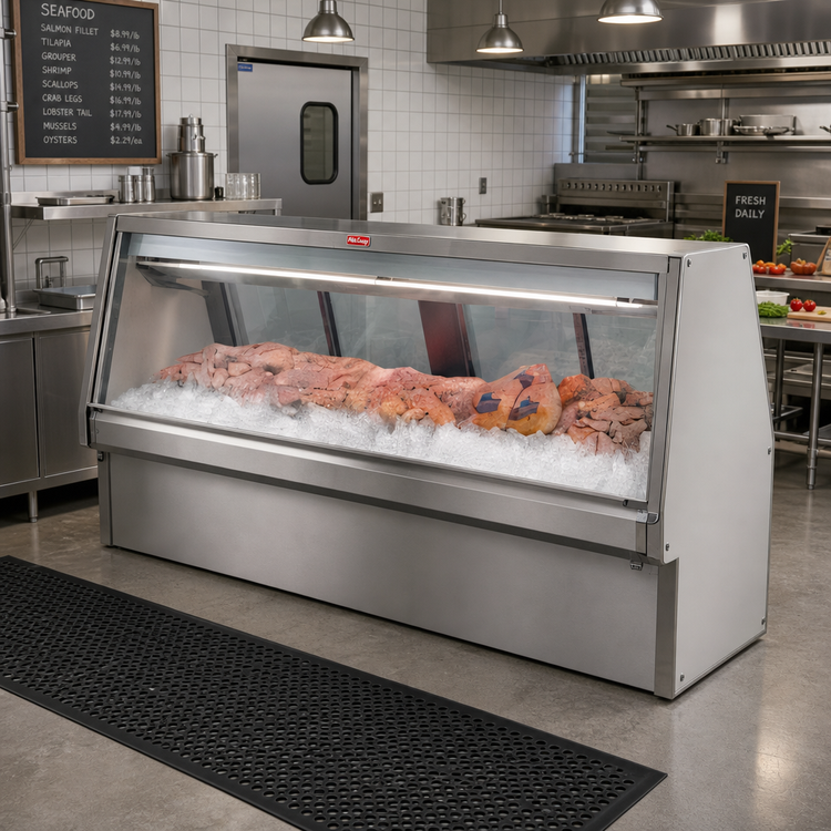 Product image #2 for Howard-McCray 34E Series Remote Double Duty Fish and Poultry Service Case, 148.5-Inch, Stainless Steel, LED Lighting