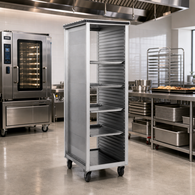 Product image #2 for Panco Full-Height Mobile Aluminum Pan Rack with Closed Sides, End Loading, 40 Pan Capacity