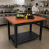 Thumbnail image #2 for John Boos Rouge et Noir Le Classique 48-Inch x 36-Inch American Cherry Island Work Table with Undershelf