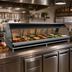 Thumbnail image #2 for Alto-Shaam Halo Heat 96-Inch Countertop Full-Service Heated Display Case, 7 Pan Sections, Curved Glass Front