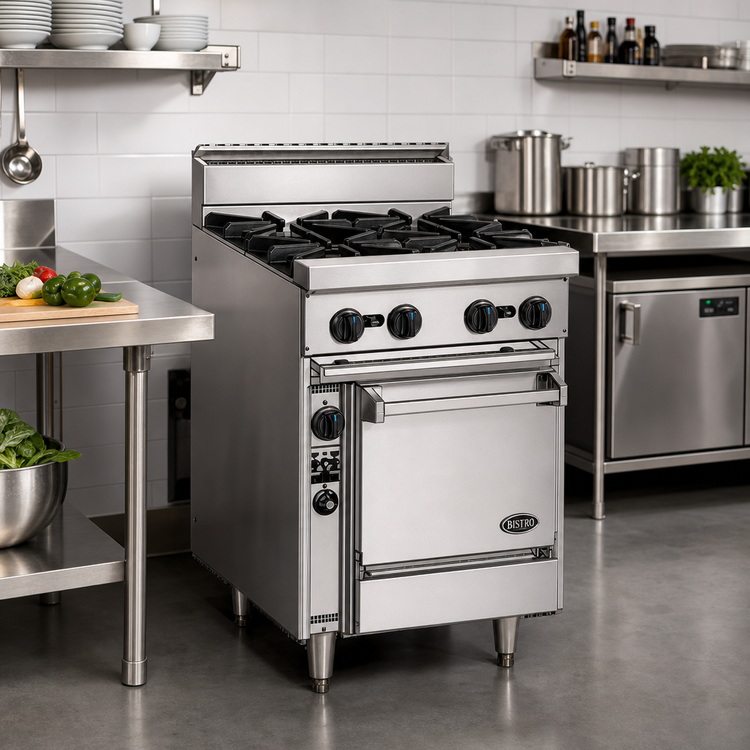 Product image #2 for Bistro 24-Inch Gas Restaurant Range with 4 Open Burners and Cabinet Base