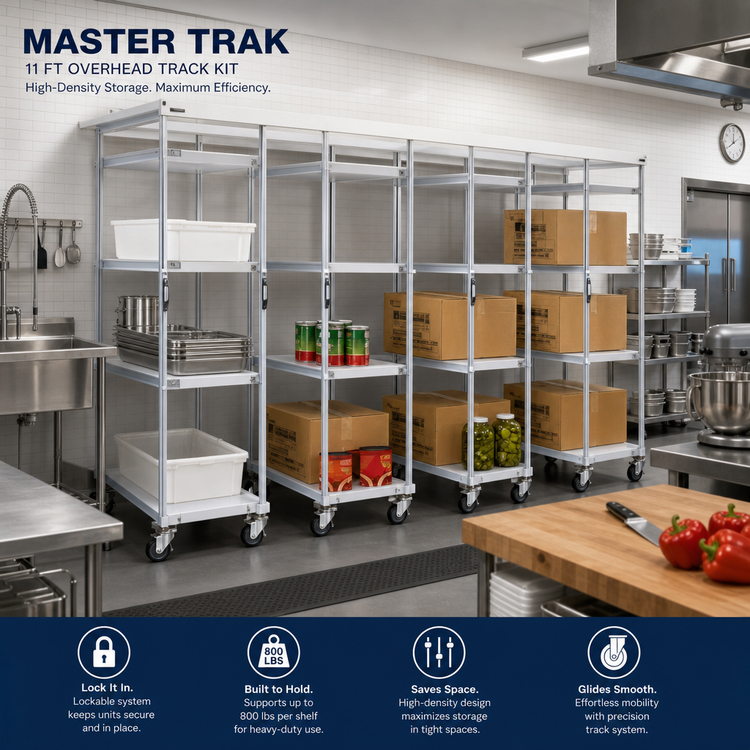 Product image #2 for Master Trak 11 Ft Overhead Track Kit for High-Density Storage Shelving