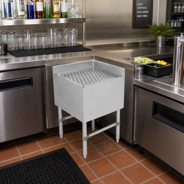 Product image #2 for John Boos Freestanding Underbar Corner Drainboard, 21 x 21 x 32-1/2 Inches, Stainless Steel