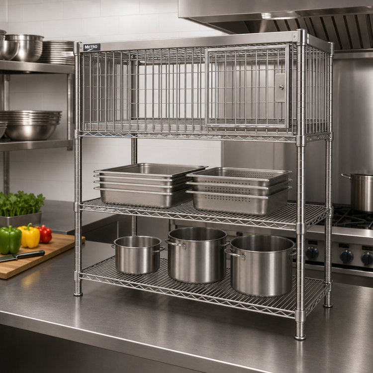 Product image #2 for Metro Super Erecta Stainless Steel Security Module with Door and Panels, 30W x 24D x 20H