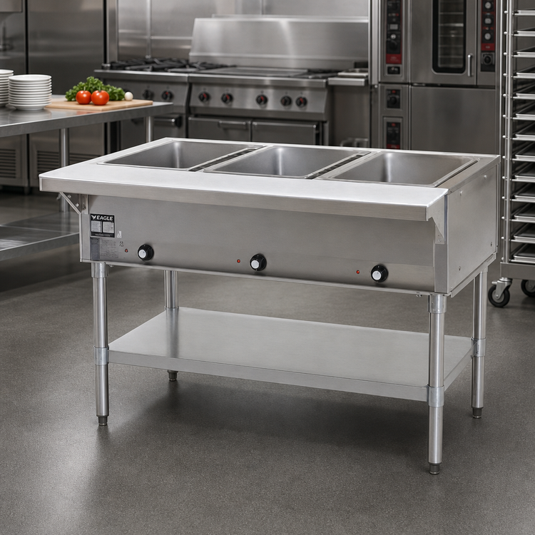 Product image #2 for Eagle Group 48-Inch Liquid Propane Open Base Gas Hot Food Table with 3 Dry Wells